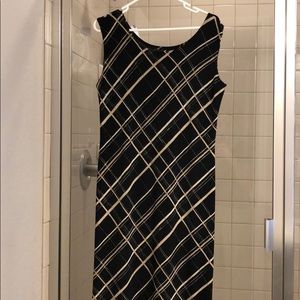 Cute plaid striped stretch sleeveless maxi dress